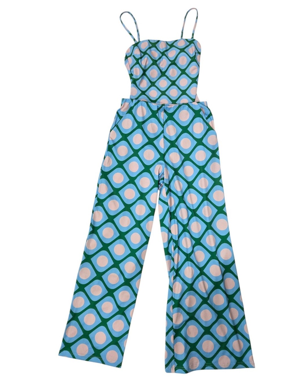NWT Compania Fantastica Retro One Piece Swimsuit Wide Leg Pants Set Small - Picture 4 of 14